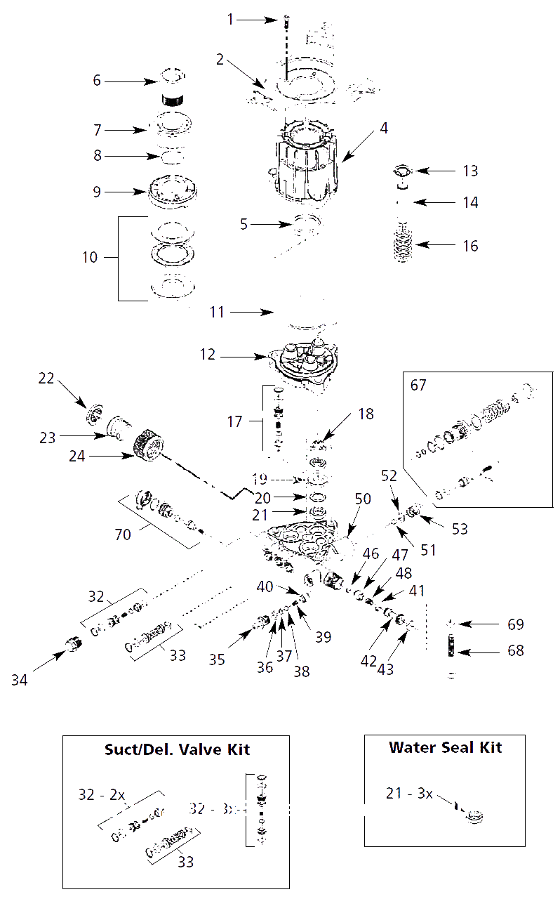 Pump Parts Diagram and Parts List for PW2802  Campbell Hausfeld Pressure Washer